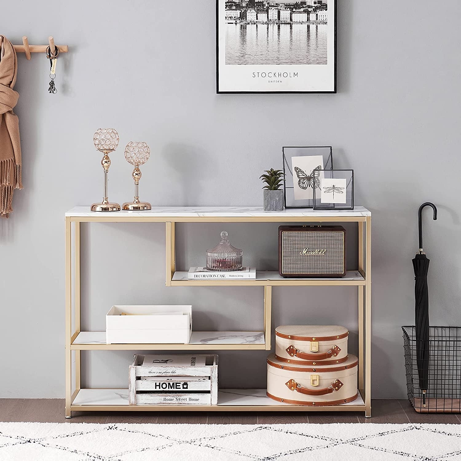 3 tier hotsell console table white