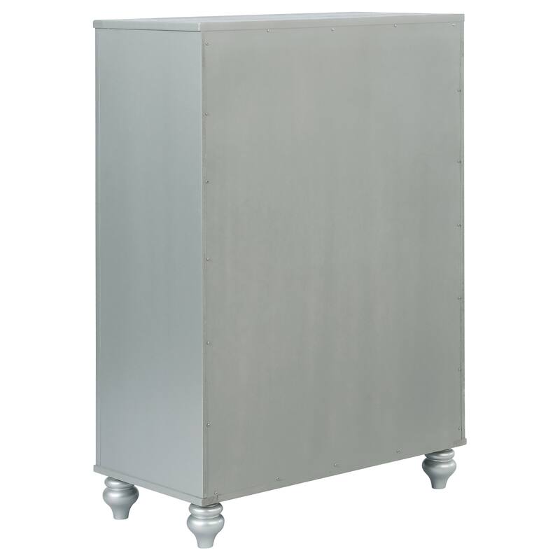 Gunnison Bedroom Set with LED Lighting Silver Metallic