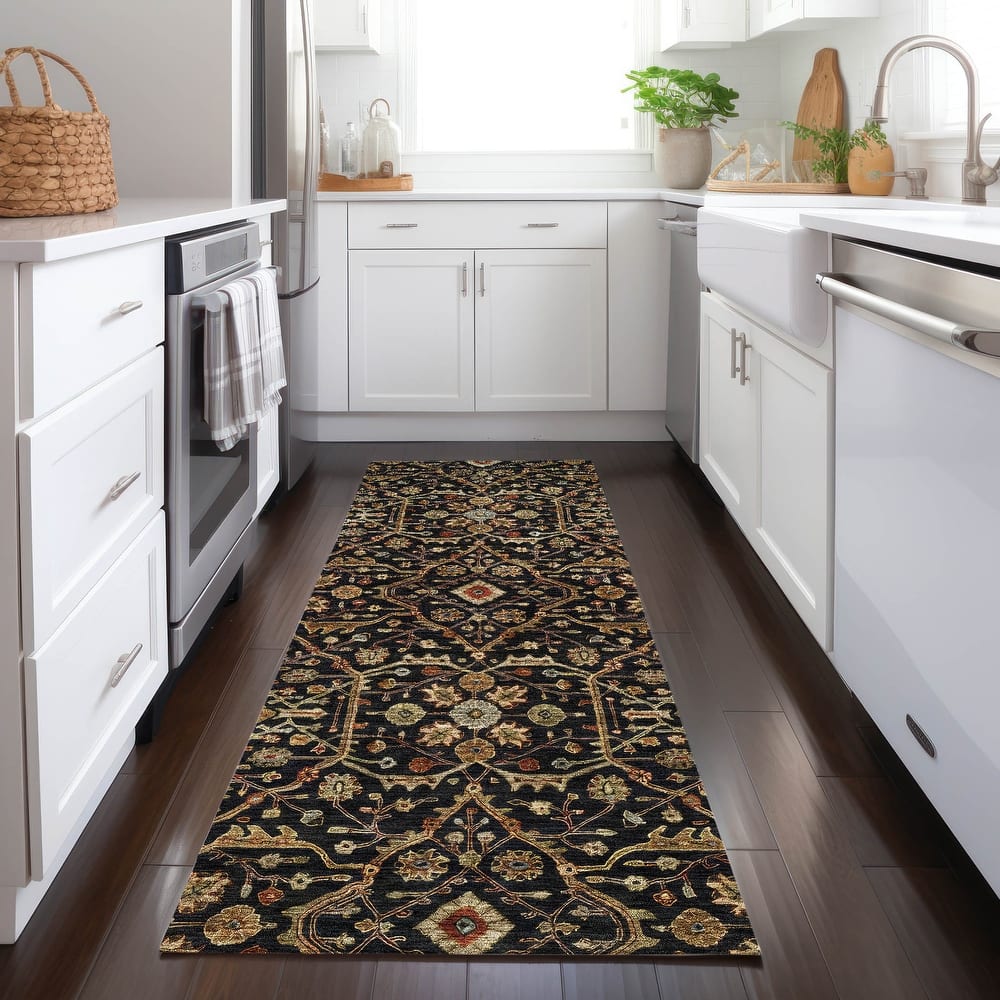 Machine Washable Indoor/ Outdoor Traditional Persian Chantille Rug