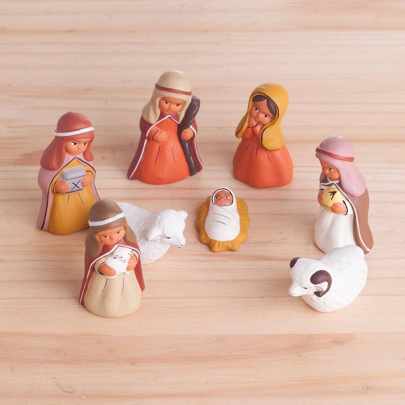 Novica Handmade Arabic Nativity Ceramic Nativity Scene (Set Of 8)