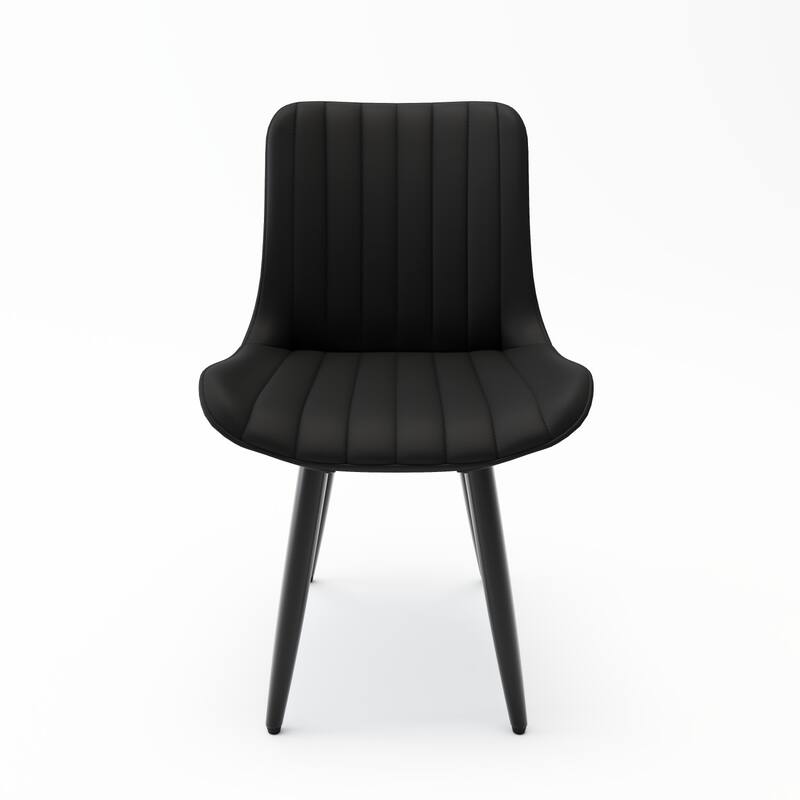 20" PU Leather Upholstered Dining Chairs with Metal Legs, Set of 4