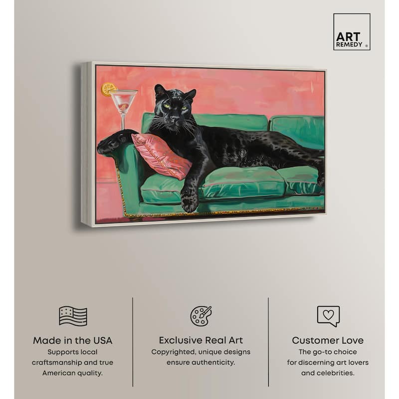 Lounging Panther Canvas by Art Remedy