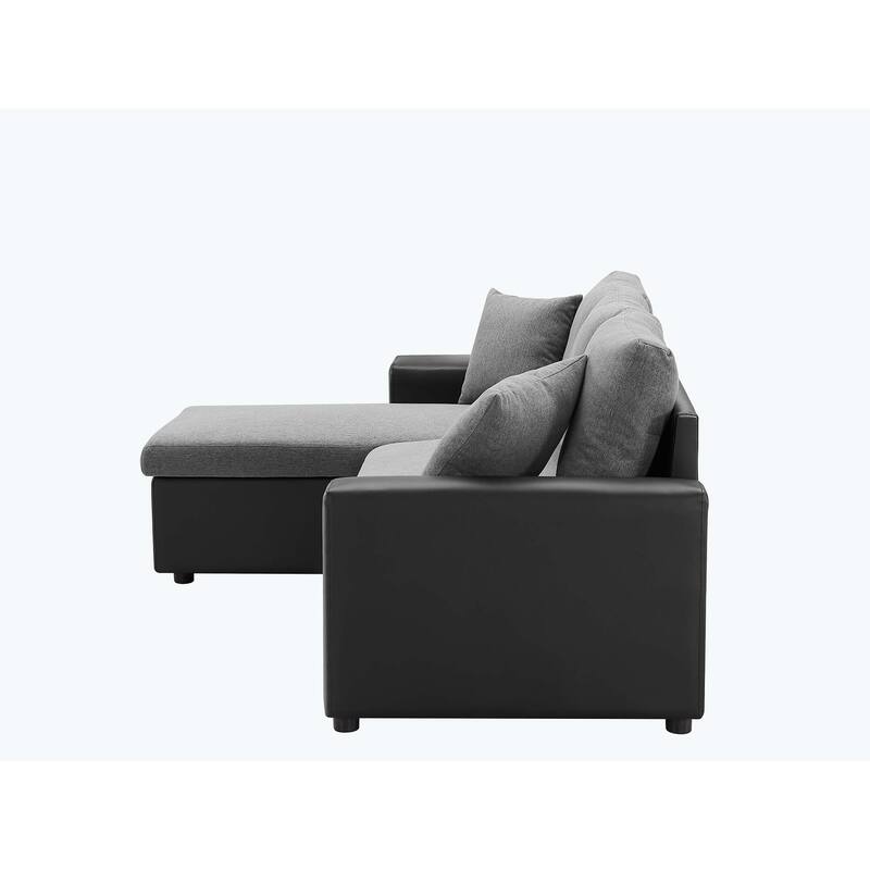 Classic and Cozy L-shape Pull-out Sleeper Sectional Sofa