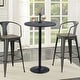 preview thumbnail 18 of 19, Homall Bistro Pub Table Round Bar Height Cocktail Table Metal Base MDF Top Obsidian Table with Black Leg 23.8inch Top