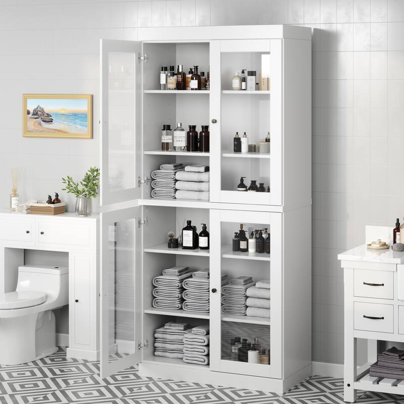 100% Solid Wood 32" Bathroom Cabinet with Optional Doors by Palace Imports