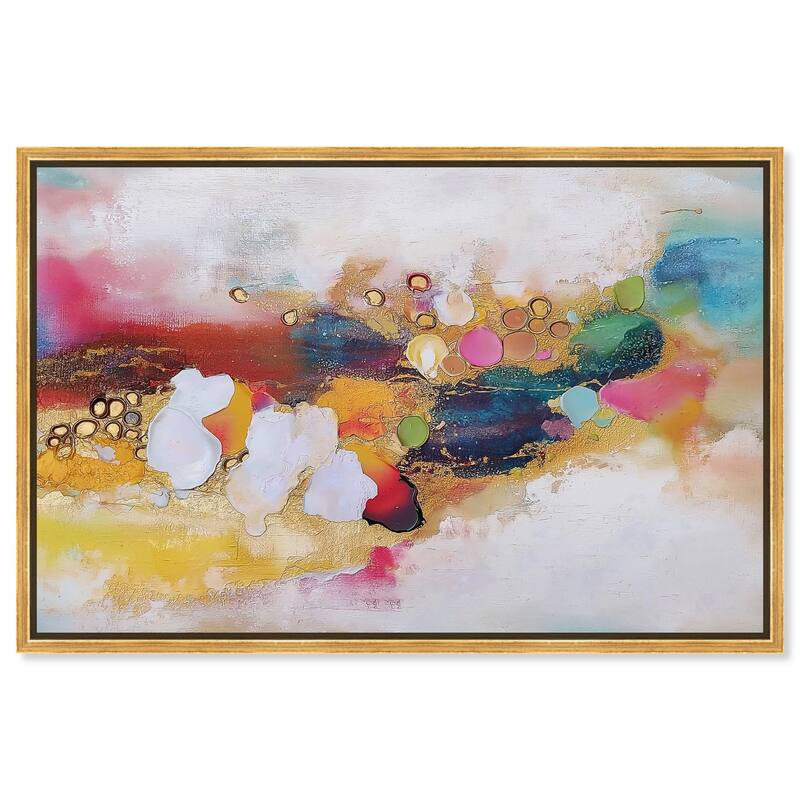 Vibrant Dabs I Canvas by Art Remedy - 36" x 24" - Gold
