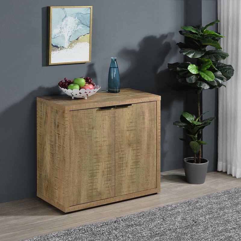 Pepita 2-Door Engineered Wood Accent Cabinet With Adjustable Shelves Mango Brown