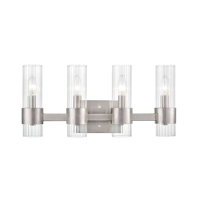 Millennium Lighting Caberton Brushed Nickel Vanity Light Fixture with Clear Beveled Shades