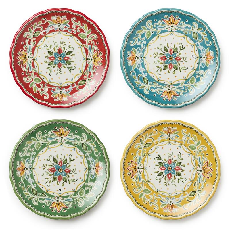 Certified International Provence 11" Dinner Plates,Set of 4 Assorted Designs - 11'' W x 11'' D x 1.125'' H
