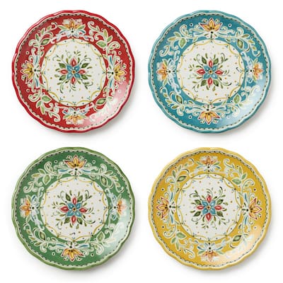 Certified International Provence 11" Dinner Plates,Set of 4 Assorted Designs - 11'' W x 11'' D x 1.125'' H