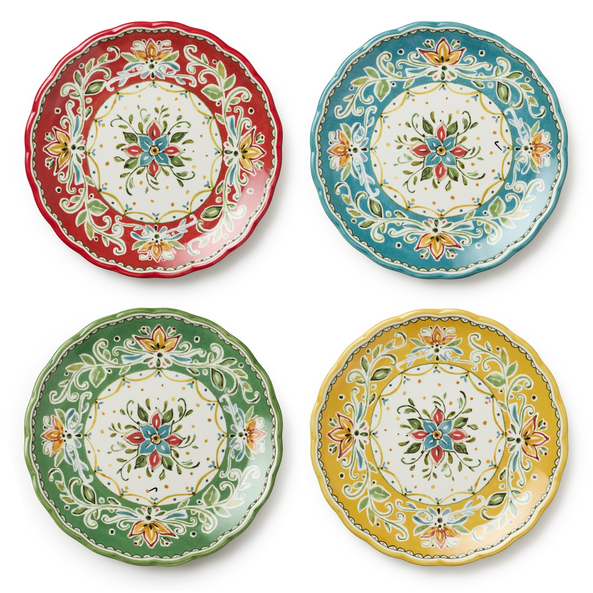 Certified International Provence 11" Dinner Plates,Set of 4 Assorted Designs - 11'' W x 11'' D x 1.125'' H