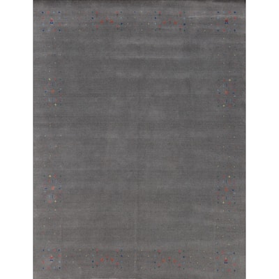Hand Knotted Oriental 100% Wool Carpet Tribal Animal Pictorial Greys & Charcoal Gabbeh Area Rug - 10' 0'' X 8' 1''