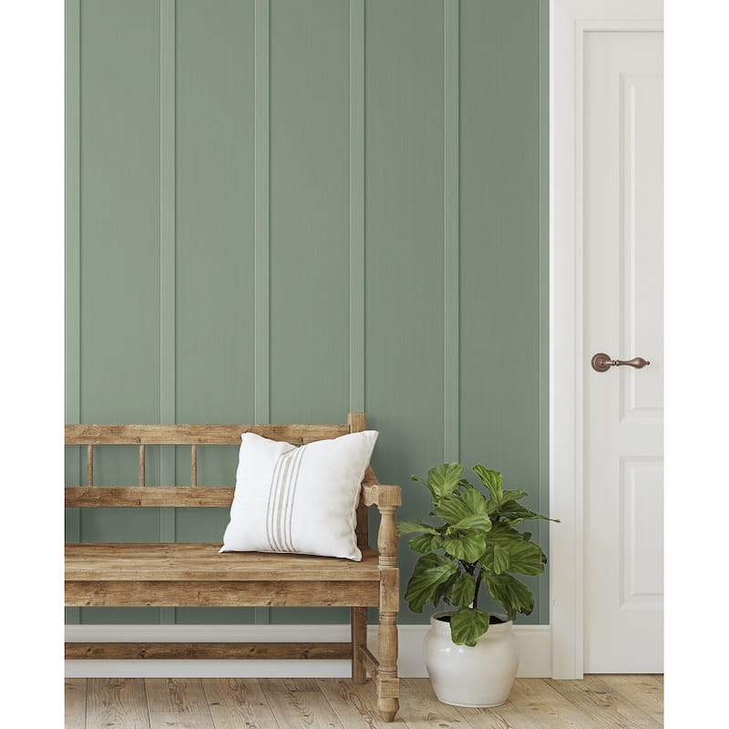 Seabrook Designs Faux Board & Batten Prepasted Wallpaper