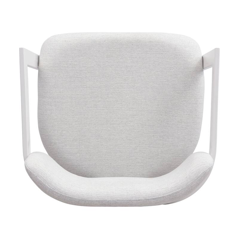 Upholstered Dining Chairs Set of 2, Fabric Armchairs with Metal Frame