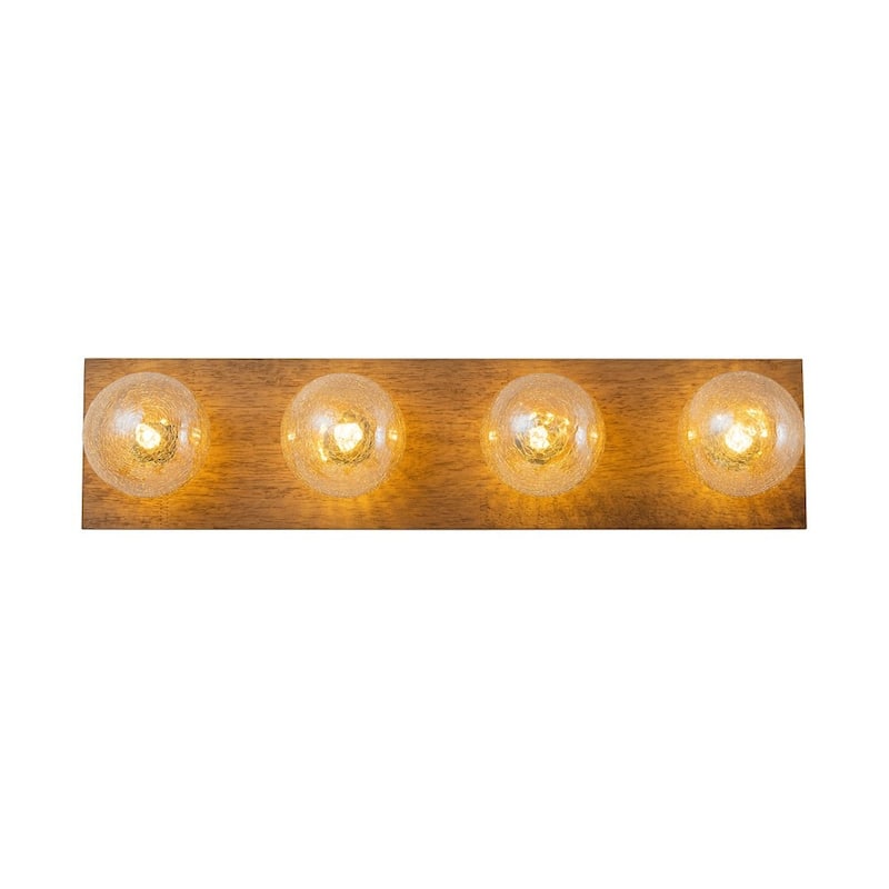 Italy Vintage Wood Glass Globe Linear Wall Ceiling Light