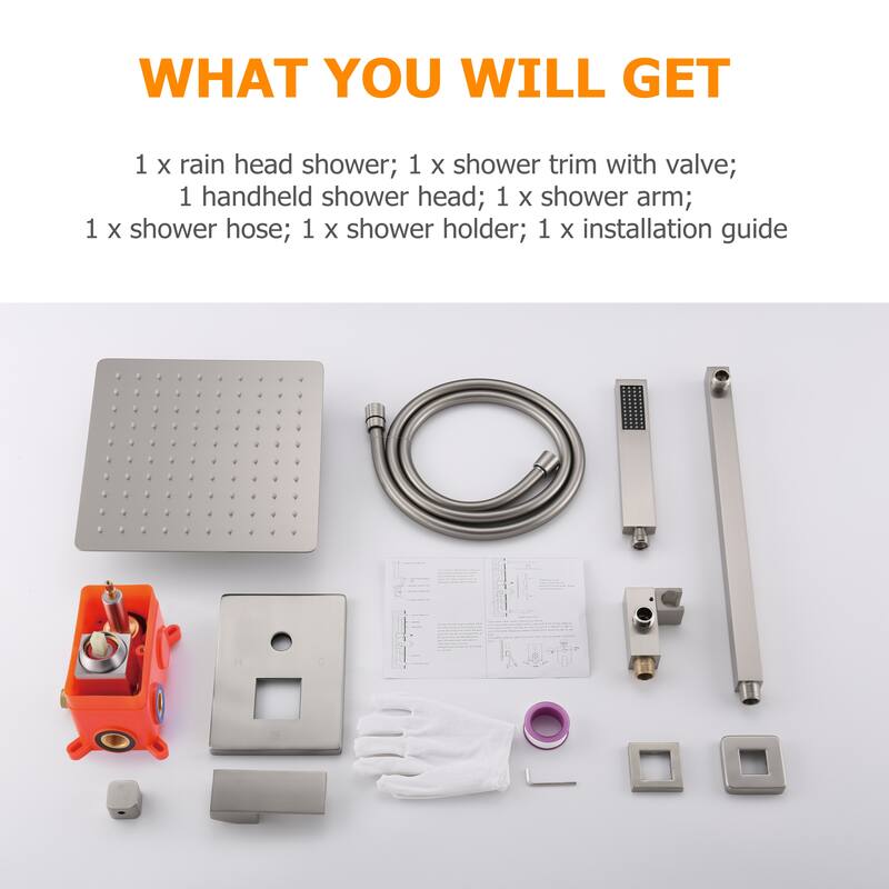 1-Spray Patterns with 2 GPM 10 in. Wall Mount Dual Shower Heads in Brushed Nickel