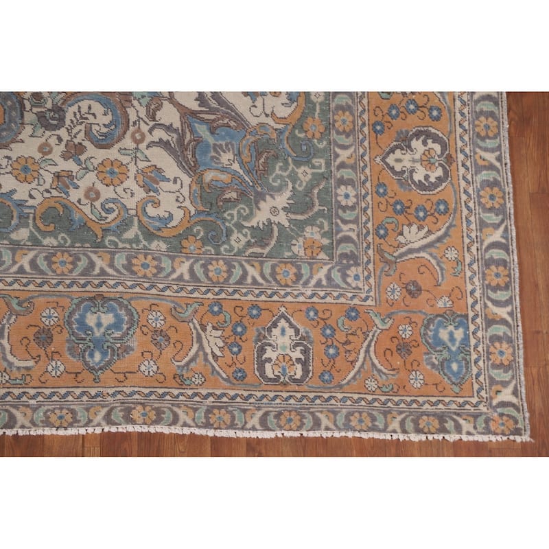 Tabriz Persian Vintage Area Rug Handmade Wool Carpet - 9'9"x 12'5"