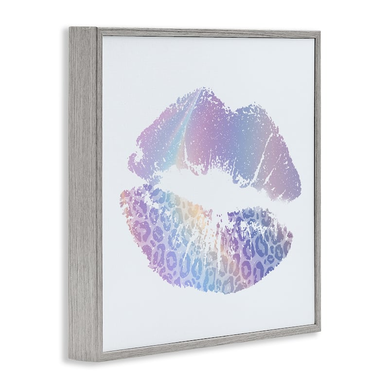 Stupell Purple Rainbow Lipstick Framed Giclee Art Design By Kim Allen