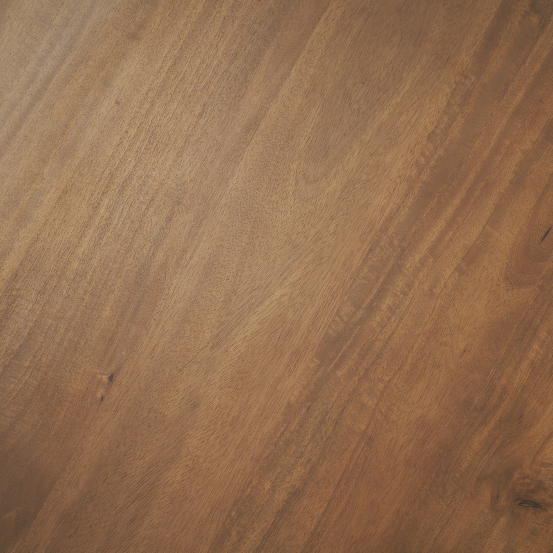 Atlas 42" Black / Mid-Brown Wood Stacked Pedestal Base Round Dining Table