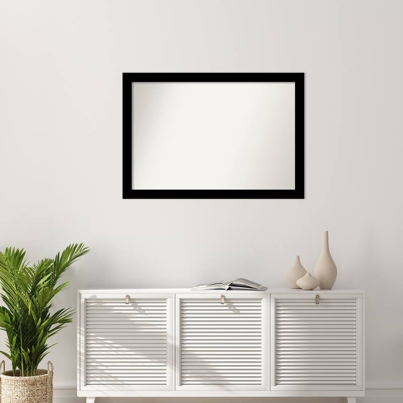 Brushed Non-Beveled Framed Wall Mirror - Brushed Black