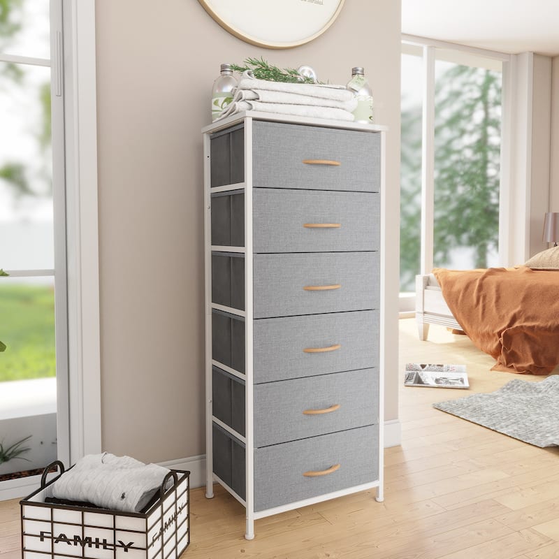 Pellebant 6 Drawers Vertical Storage Tower - Light Gray