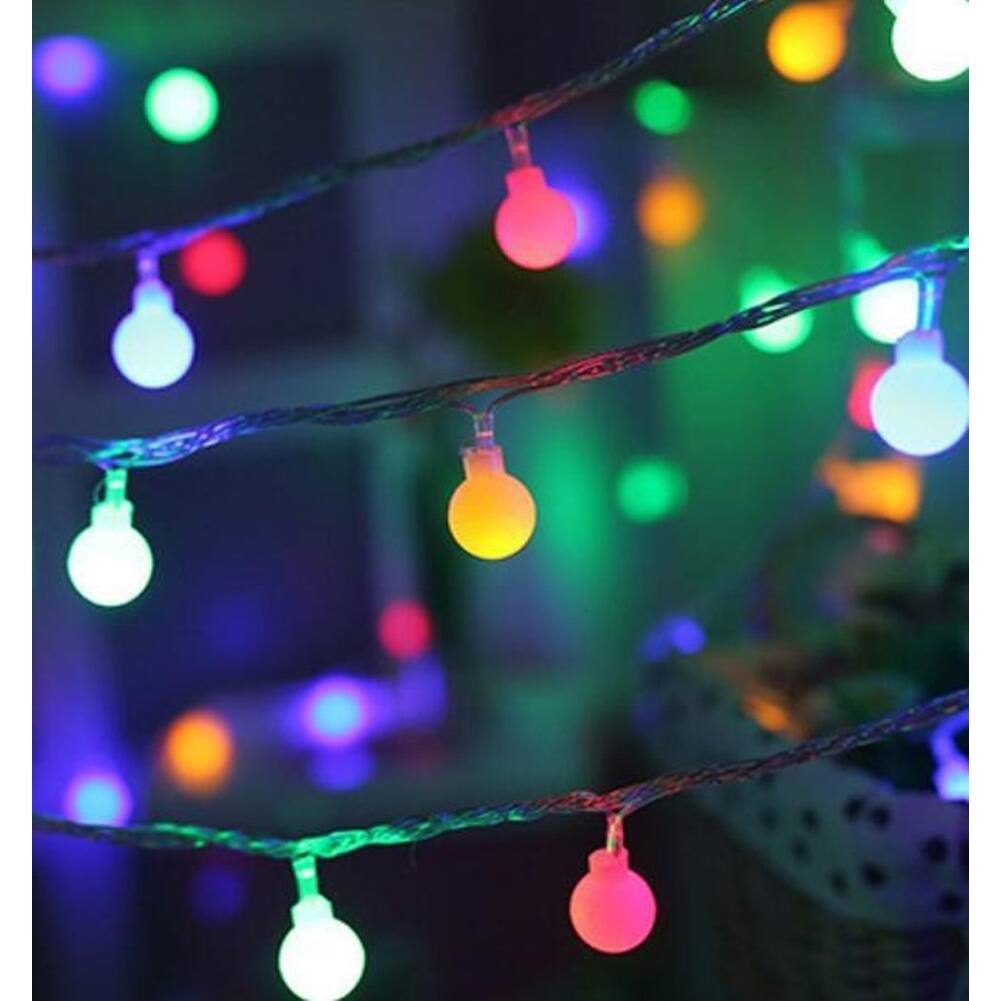 Cherry Balls Fairy String Decorative Lights Battery Operated Christmas Outdoor Patio Garland Decoration RGB 18 ft Multicolor
