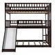 preview thumbnail 5 of 17, Full-Over-Full-Over-Full Triple Bed with Built-in Ladder and Slide , Triple Bunk Bed with Guardrails, Espresso