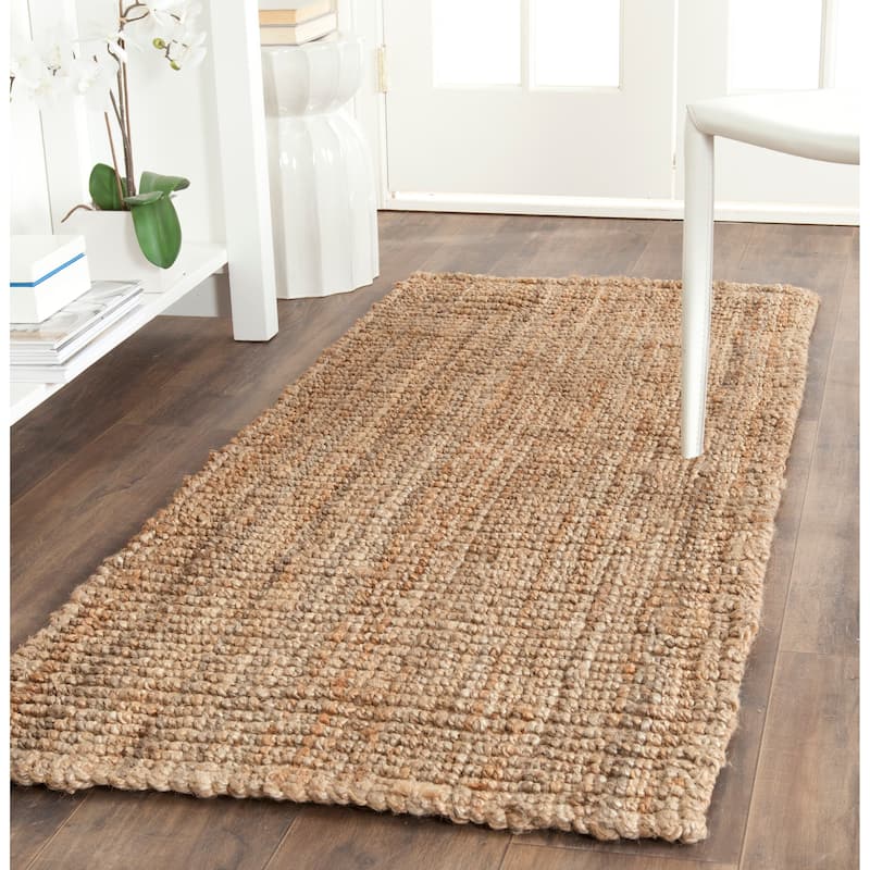 SAFAVIEH Jerneja Handmade Solid Chunky Jute Area Rug - 2'6" x 10' Runner - Natural