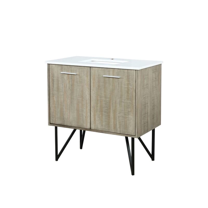 Lancy Rustic Acacia Bath Vanity and Cultured Marble Top
