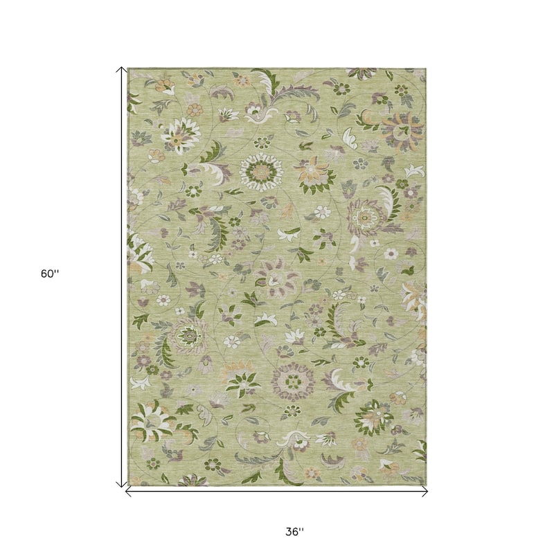 HomeRoots Floral Transitional Rectangle Outdoor Rug
