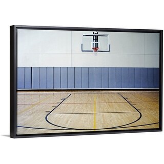 Shop Basketball Court Black Float Frame Canvas Art Overstock