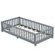 preview thumbnail 10 of 13, Twin Size Bed Floor Bed with Safety Guardrails and Door for Kids for Apartment, Office, Living Room, Bedroom