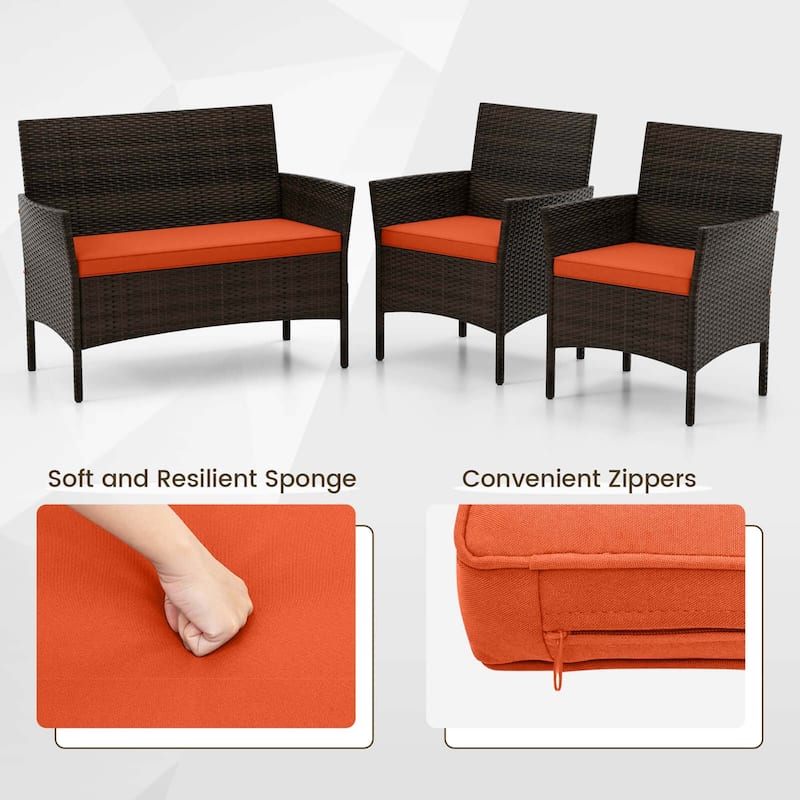 Costway 8 PCS Patio Furniture Set with Washable Cushions and Tempered - See Details