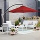preview thumbnail 2 of 6, 11 ft.Aluminum Curvy Cantilever Offset Hanging Patio Umbrella With Sandbag Base