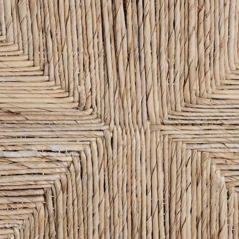 Onda Handwoven Seagrass Dining Chair - Natural Fiber Wicker Armchair with Mahogany Wood Frame for Dining Room or Living Space