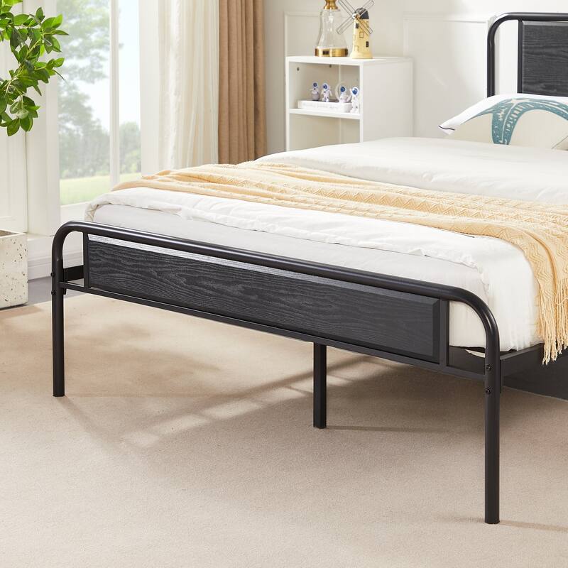 VECELO Platform Bed Frame with Wood Headboard,Twin/Full/Queen Size Bed