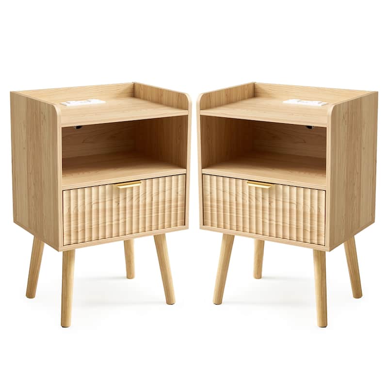 EROMMY Fluted 6-Drawer Dresser – Mid Century Modern Wide Chest with Metal Handles for Bedroom & Living Room - Out of stock - 1-drawer