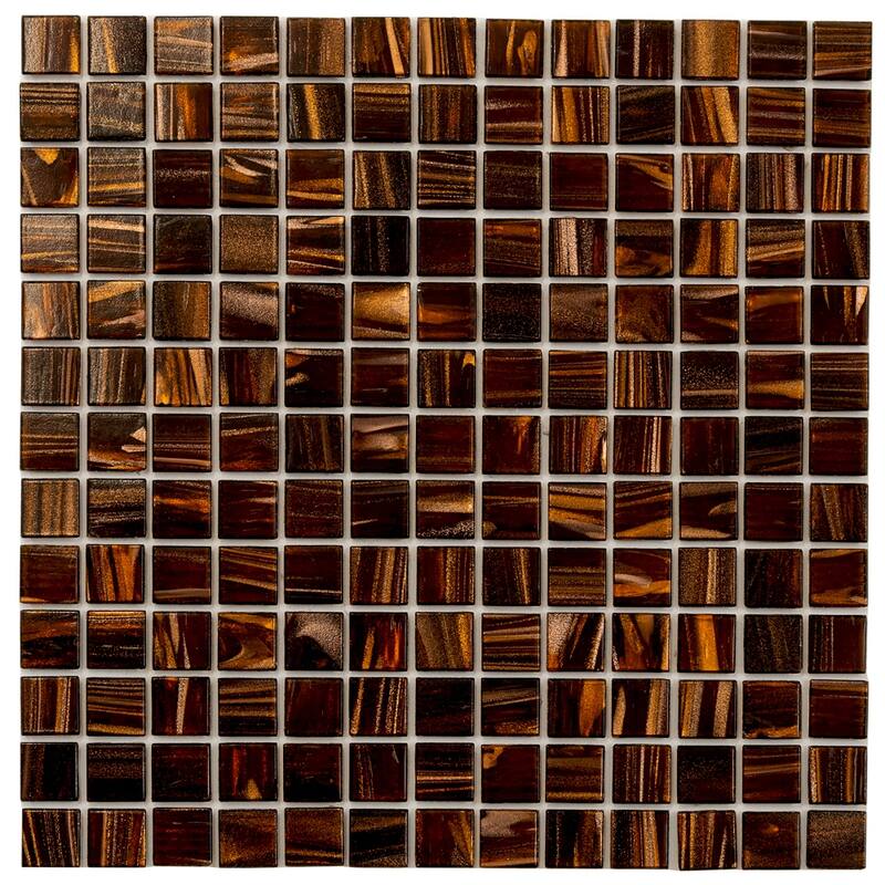 Apollo tile 12" x 12" Celestial Glossy Brown Gold Glass Tile (20 sq ft/case) - 20 Pack