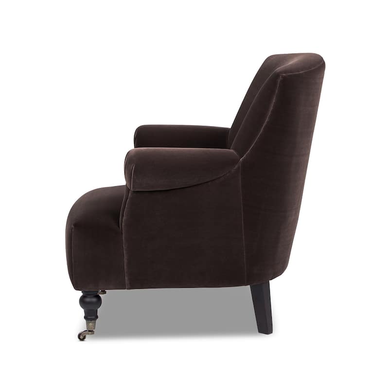 Eloise 30" Transitional Velvet Pleated Sock Arm Accent Chair