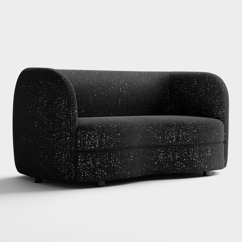 Furniture of America Ophelia Modern Curved Arms Boucle Sofa Set with Round Wooden Legs, 2-Piece or 3-Piece Options