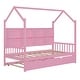 preview thumbnail 14 of 37, Modern Wooden House Bed Frame, Storage Shelves & Roof