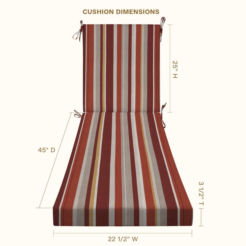 Textured Chaise Lounge Cushion - 22.5" wide x 70" long x 45" deep x 3.5" thick
