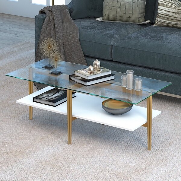 Mid century modern coffee table with glass top hotsell