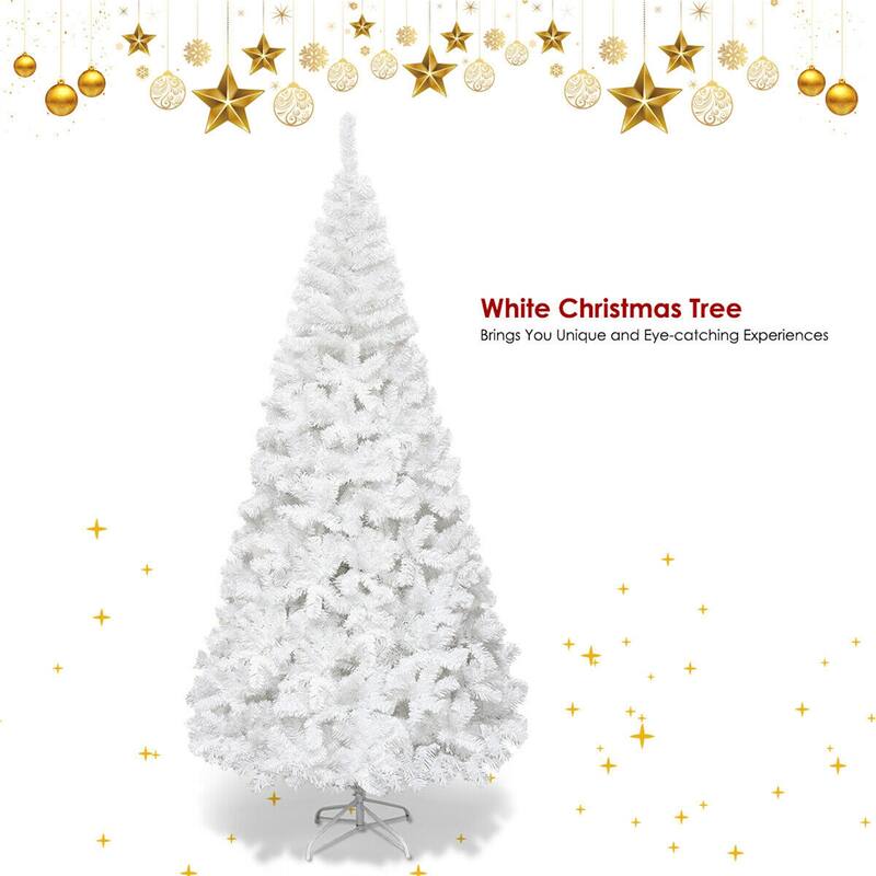 Clihome 5-8 ft White Artificial PVC Christmas Tree