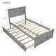 preview thumbnail 2 of 7, Twin Platform Kids Bed with Trundle, Solid Wood Frame, Space-Saving Design, Trundle Can Be Placed on Either Side, Grey