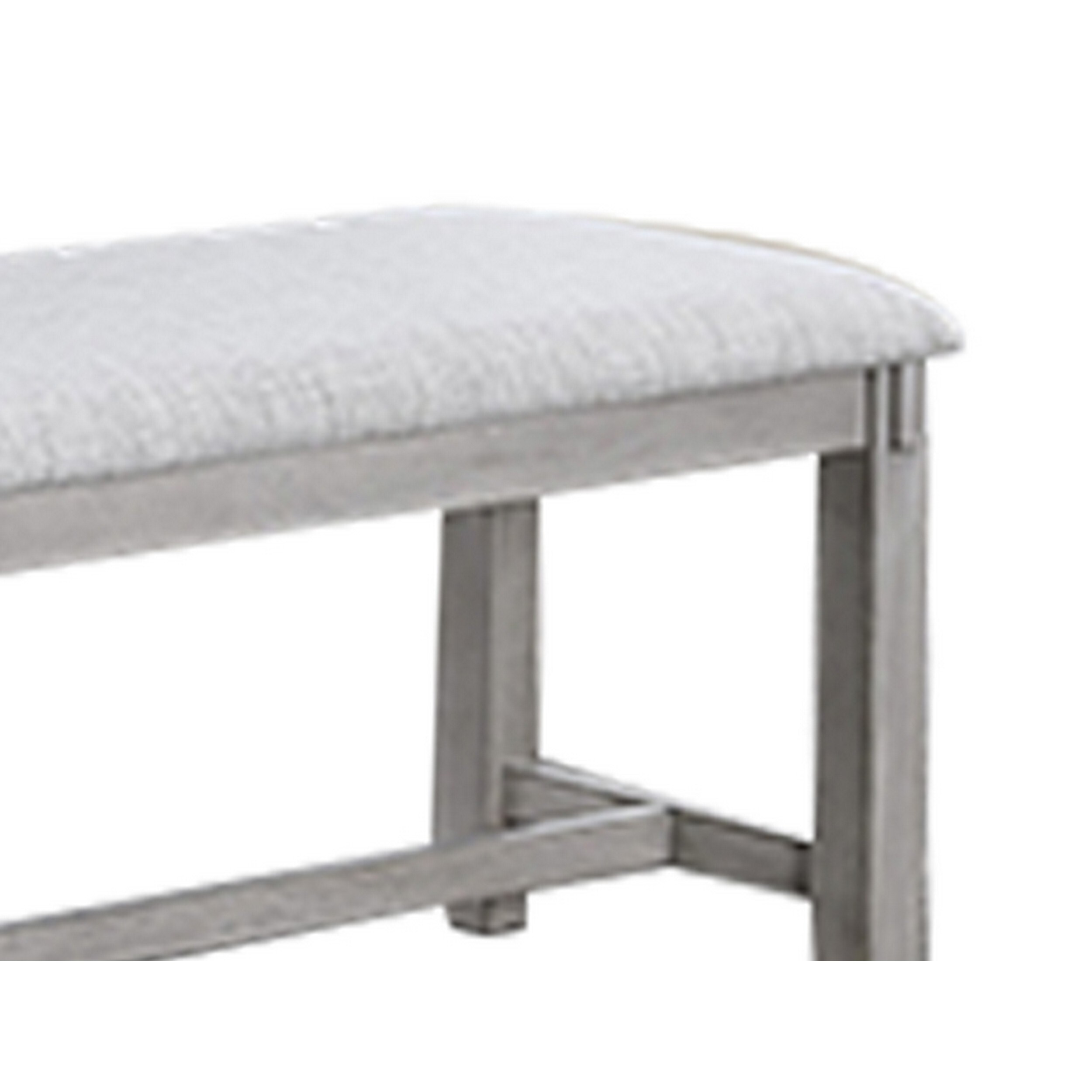 Peter 50 Inch Dining Bench Fabric Upholstery Cushioned