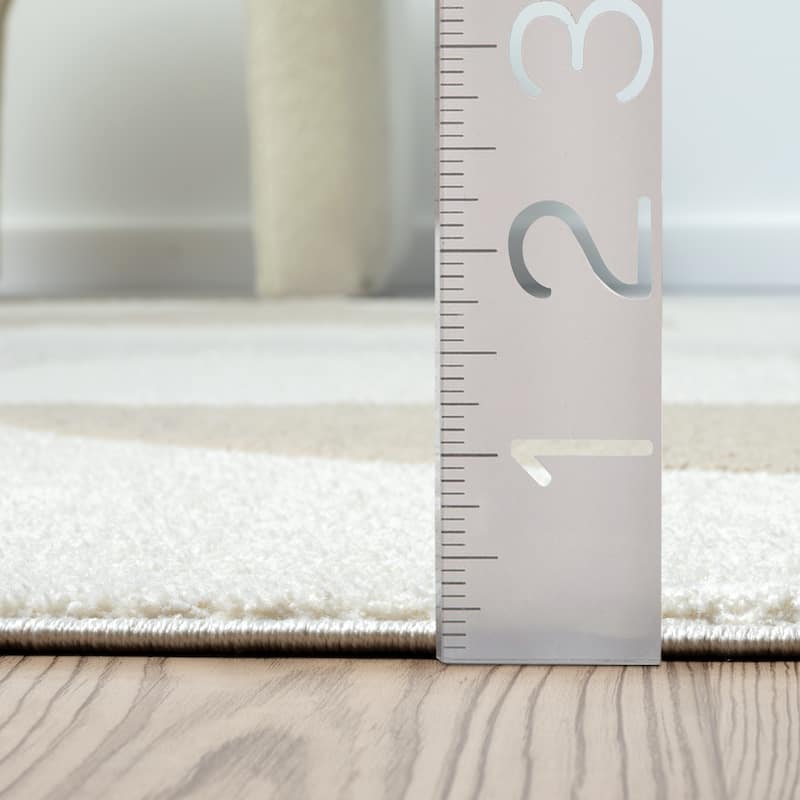 Abani Cozy COZ110A Modern Cream Grey Asymmetric Circle Pattern Neutral Area Rug