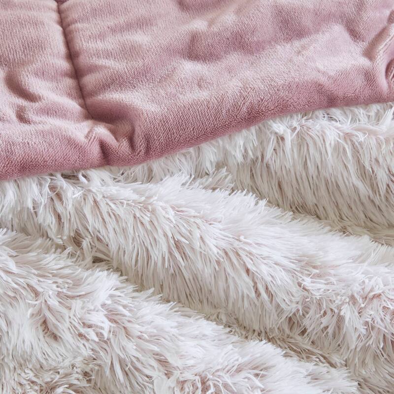 Intelligent Design Leena Shaggy Long Fur Comforter Mini Set