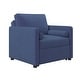 preview thumbnail 8 of 8, Roomfitters Convertible Sleeper Chair, 3 in 1 Velvet Lounger with Adjustable Backrest, Compact Bed Option, Blue