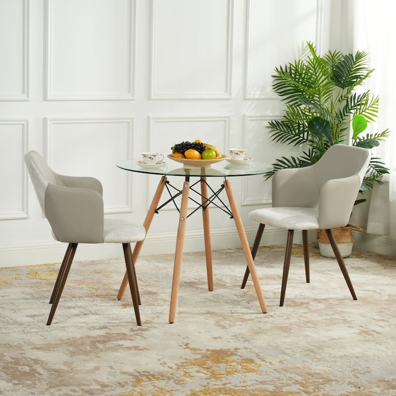 HomyLin 31.5" Round Dining Table Mid-Century Modern Coffee Table